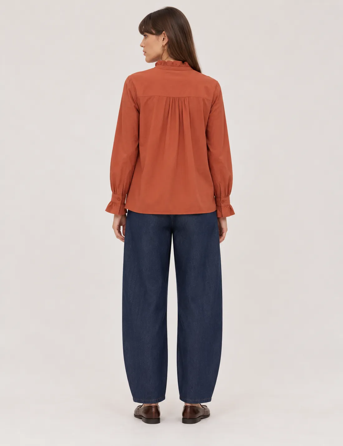Alternative view of Camisa Cuello Volantes Teja