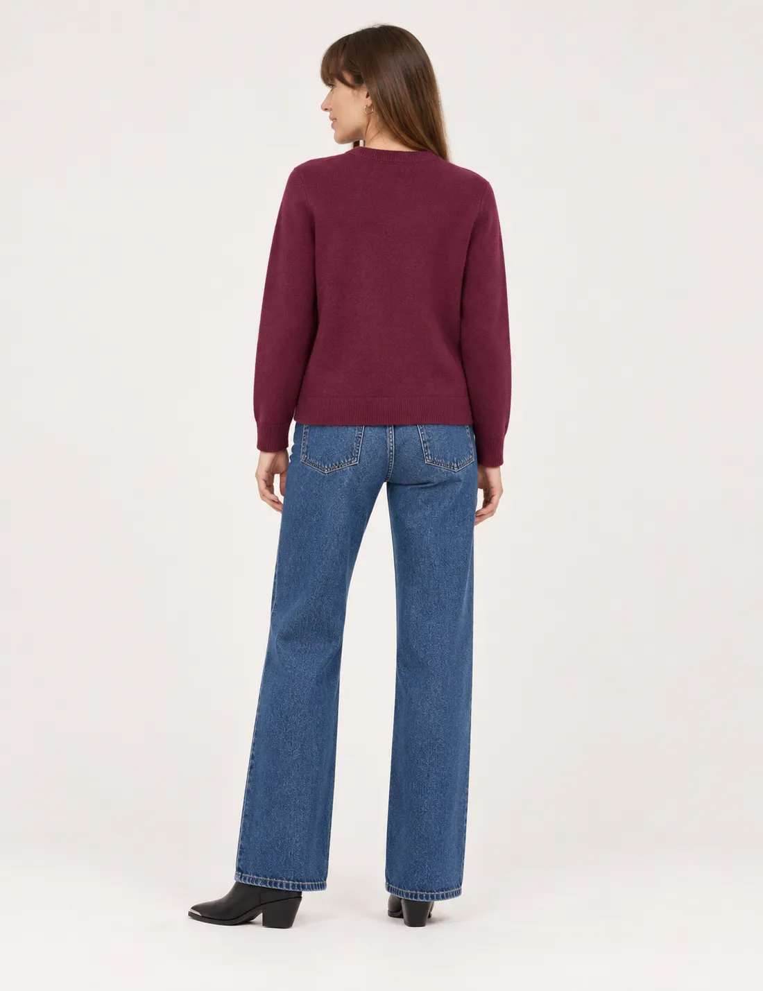 Alternative view of Chaqueta Lana Japonesa Berenjena