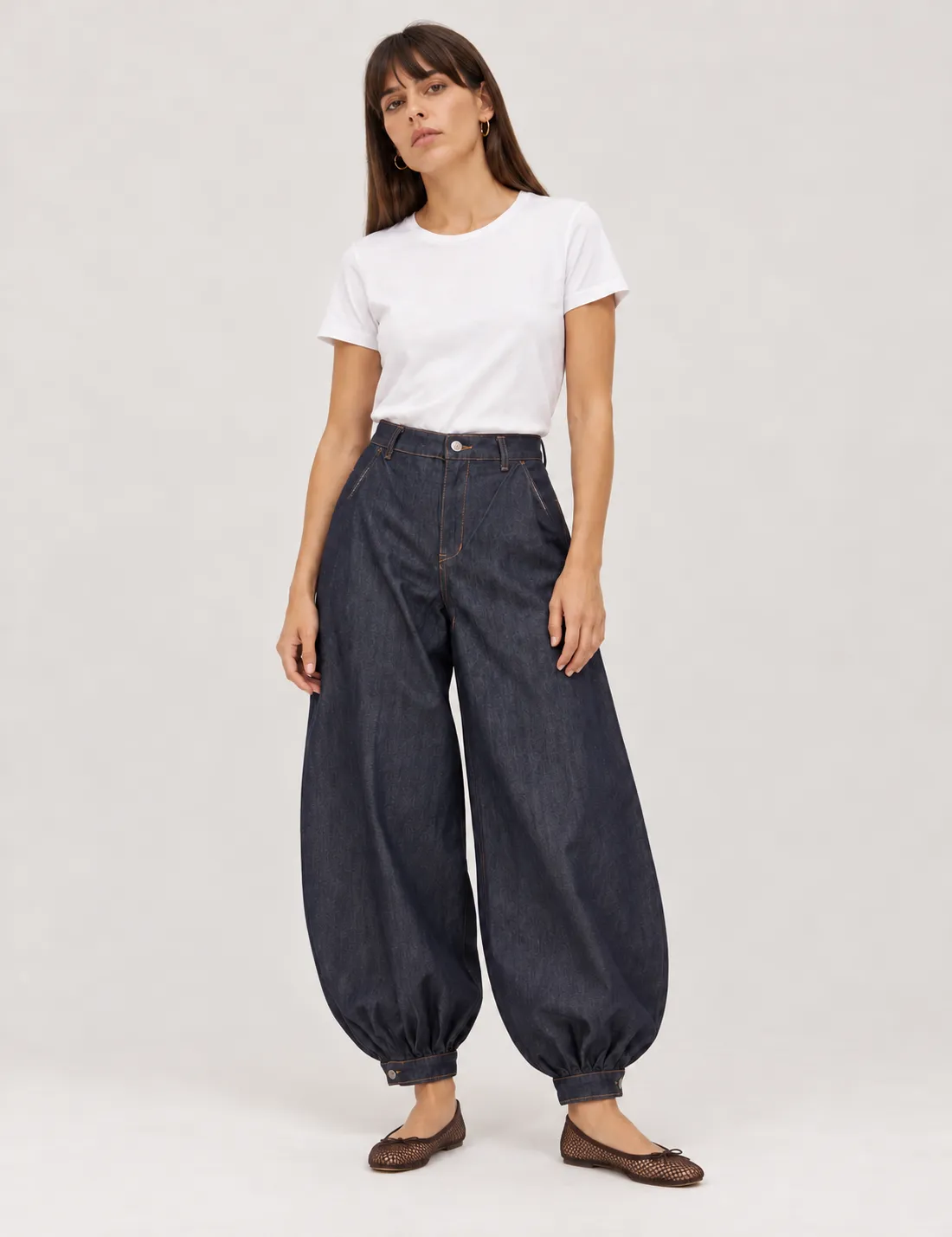 Jeans Bombacho Denim Oscuro
