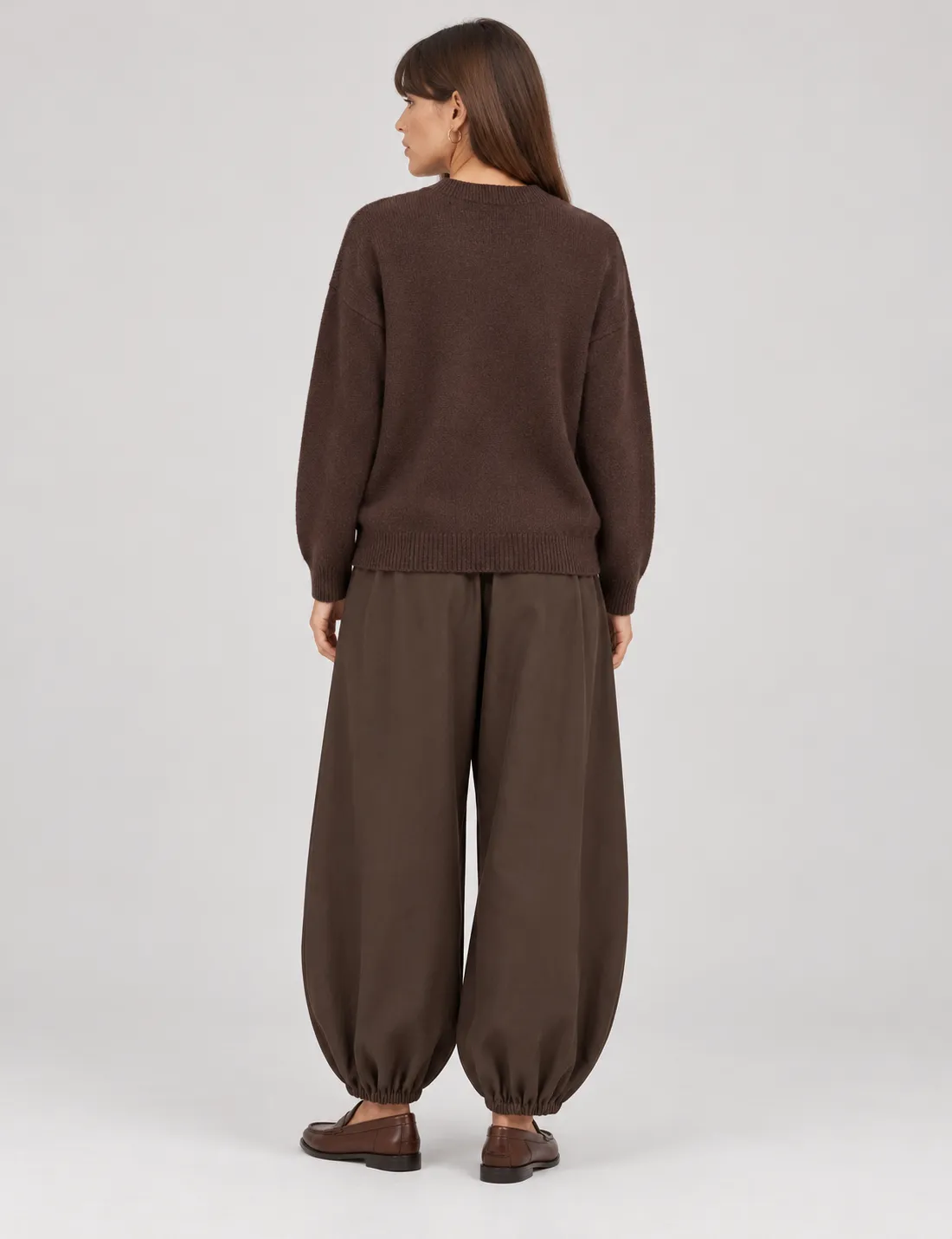 Alternative view of Jersey Lana Puntilla Chocolate