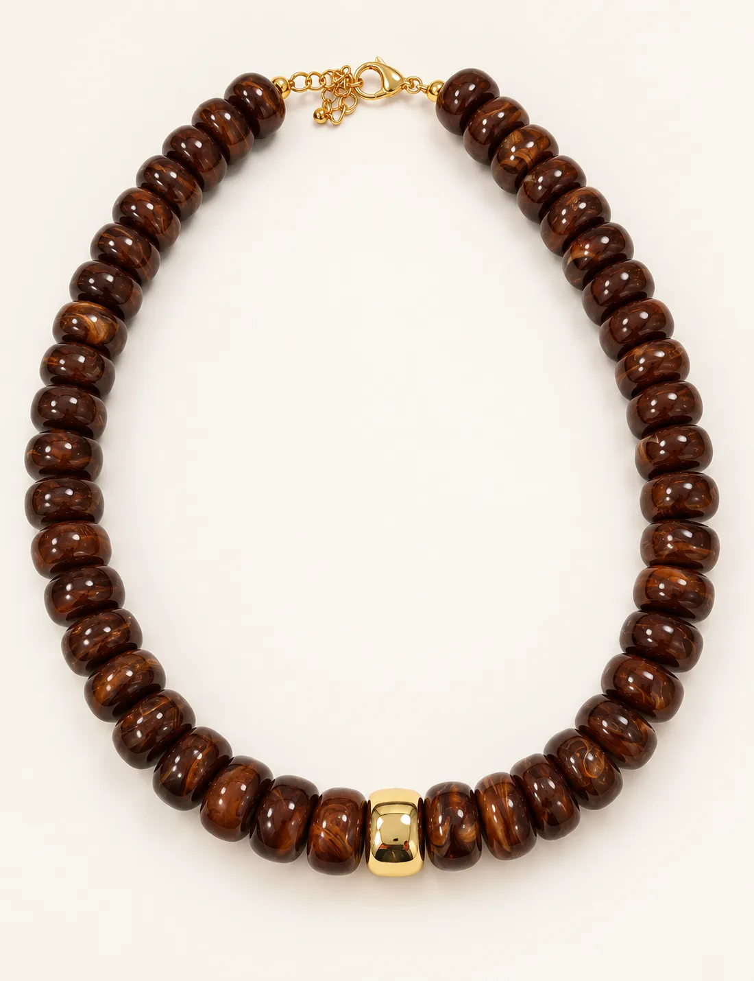 Collar Bolas Marrón
