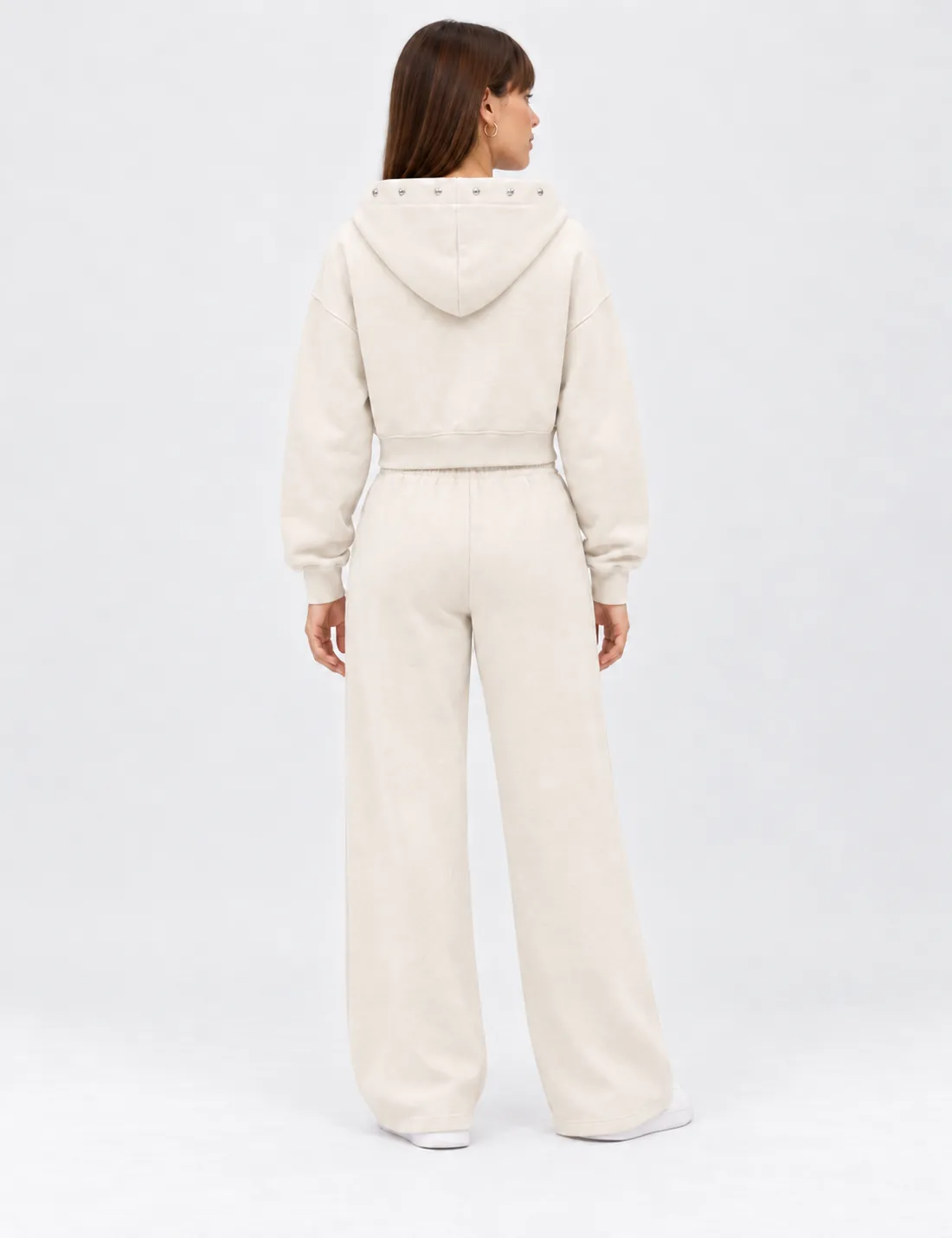 Alternative view of Pantalón Wideleg Tachuelas Crema